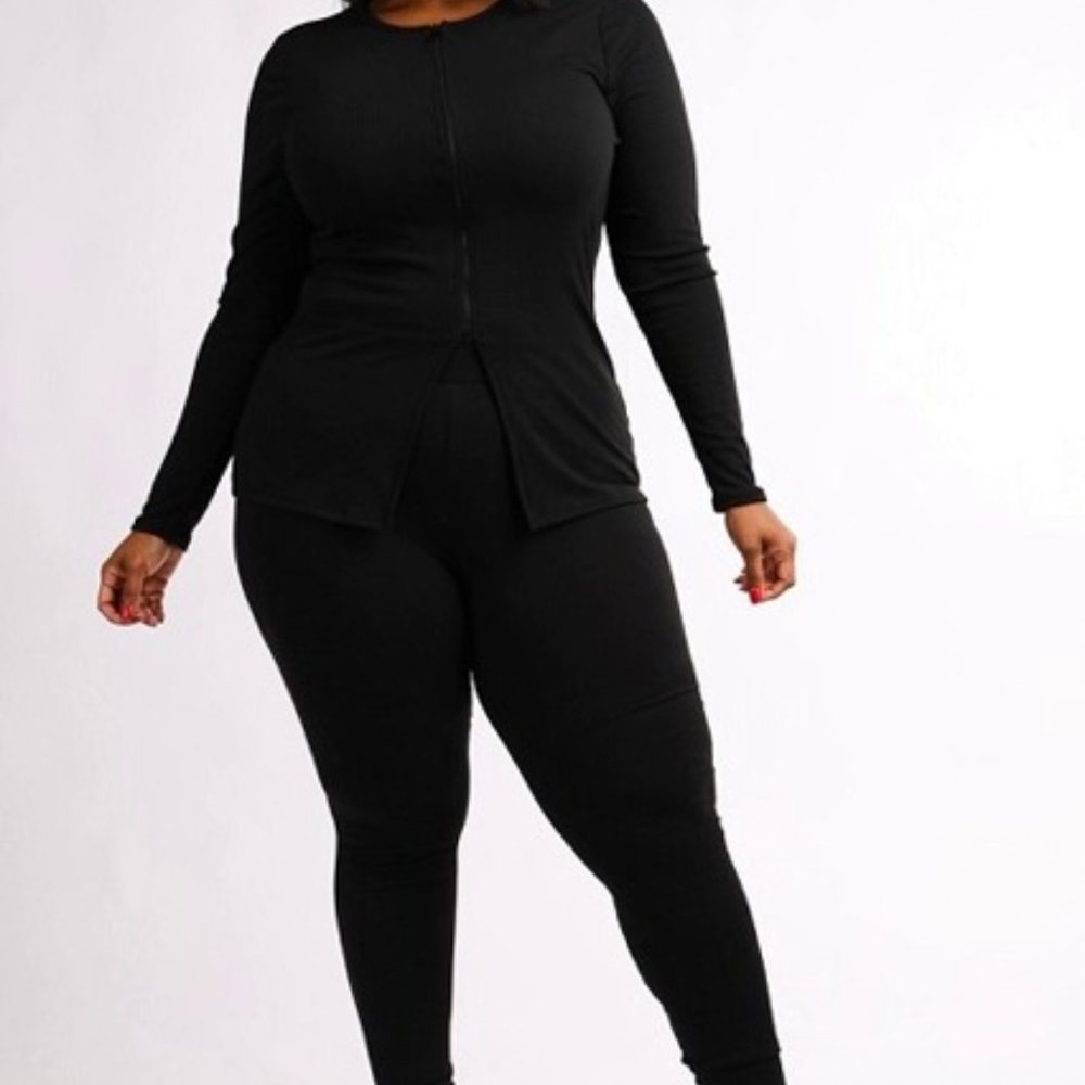 Beauty in Black Curvy 2 piece set